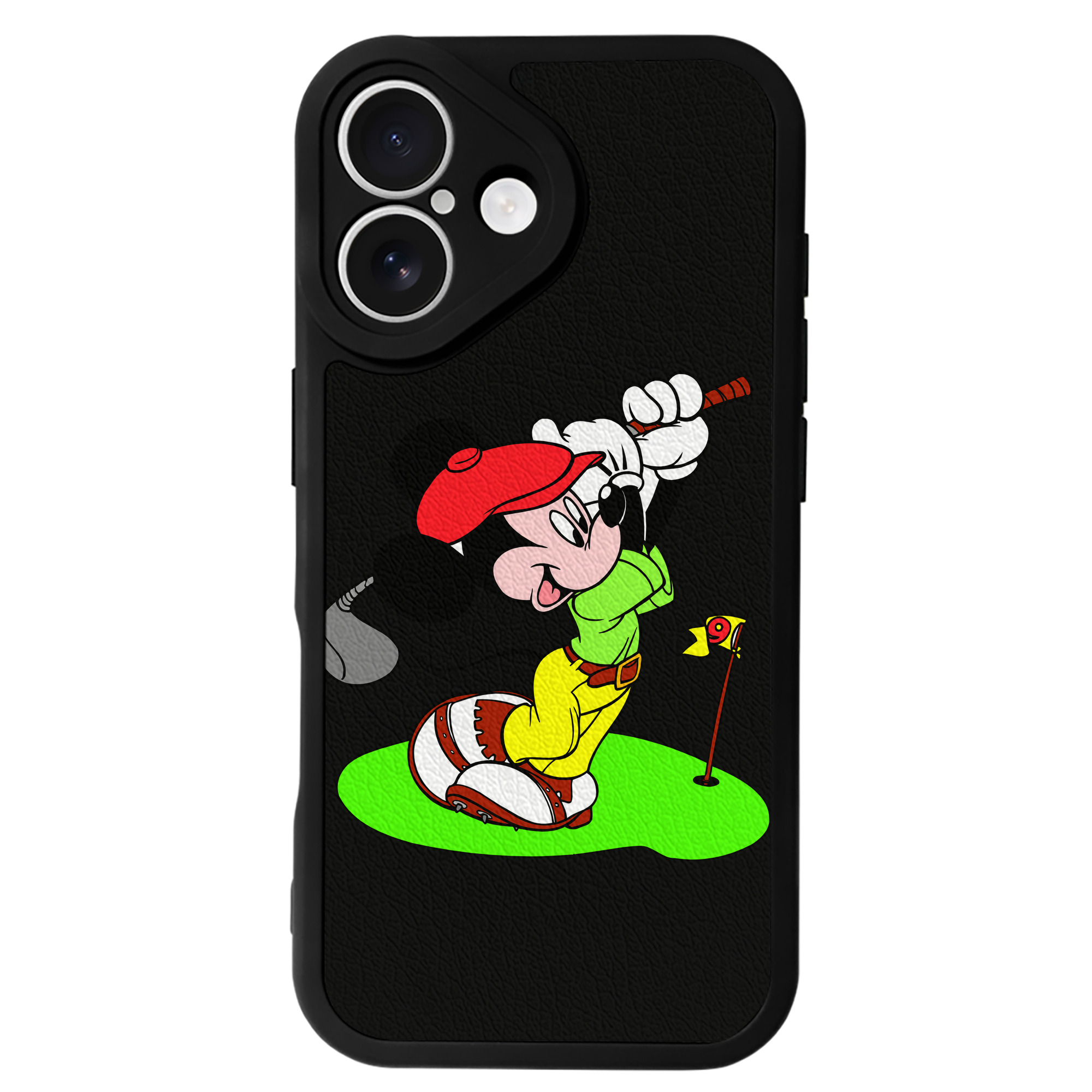 （画像用） ミッキーマウス Mickey Mouse 【iPhone 16シリーズ対応】シリコンスマホケース（レザー調） 材質：シリコン